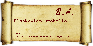 Blaskovics Arabella névjegykártya
